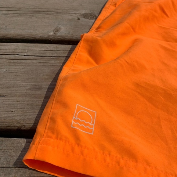 💜 Marks & Spenser Mens Bright Orange Swim Trunks Size Large - Picture 2 of 7